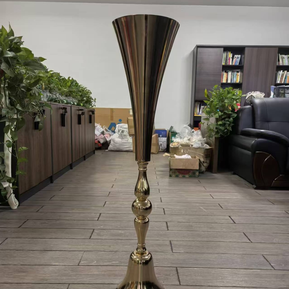 Florist Supply Vases - 10pcs)69-100cm)Big sliver/white/Gold Flower Vase Trumpet Flower