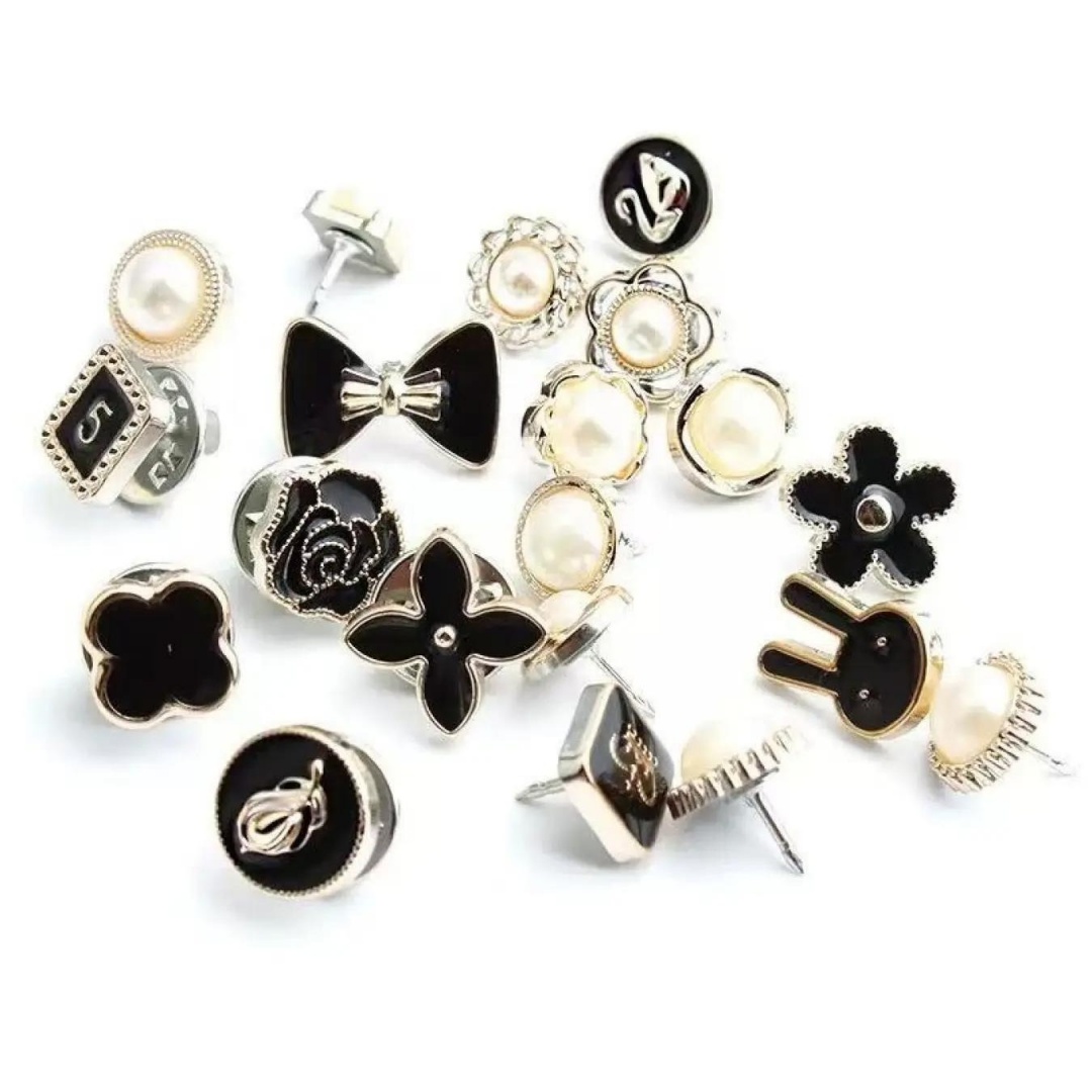 Flower Frog Pin - 10 Counts Brooch Buttons for Women,