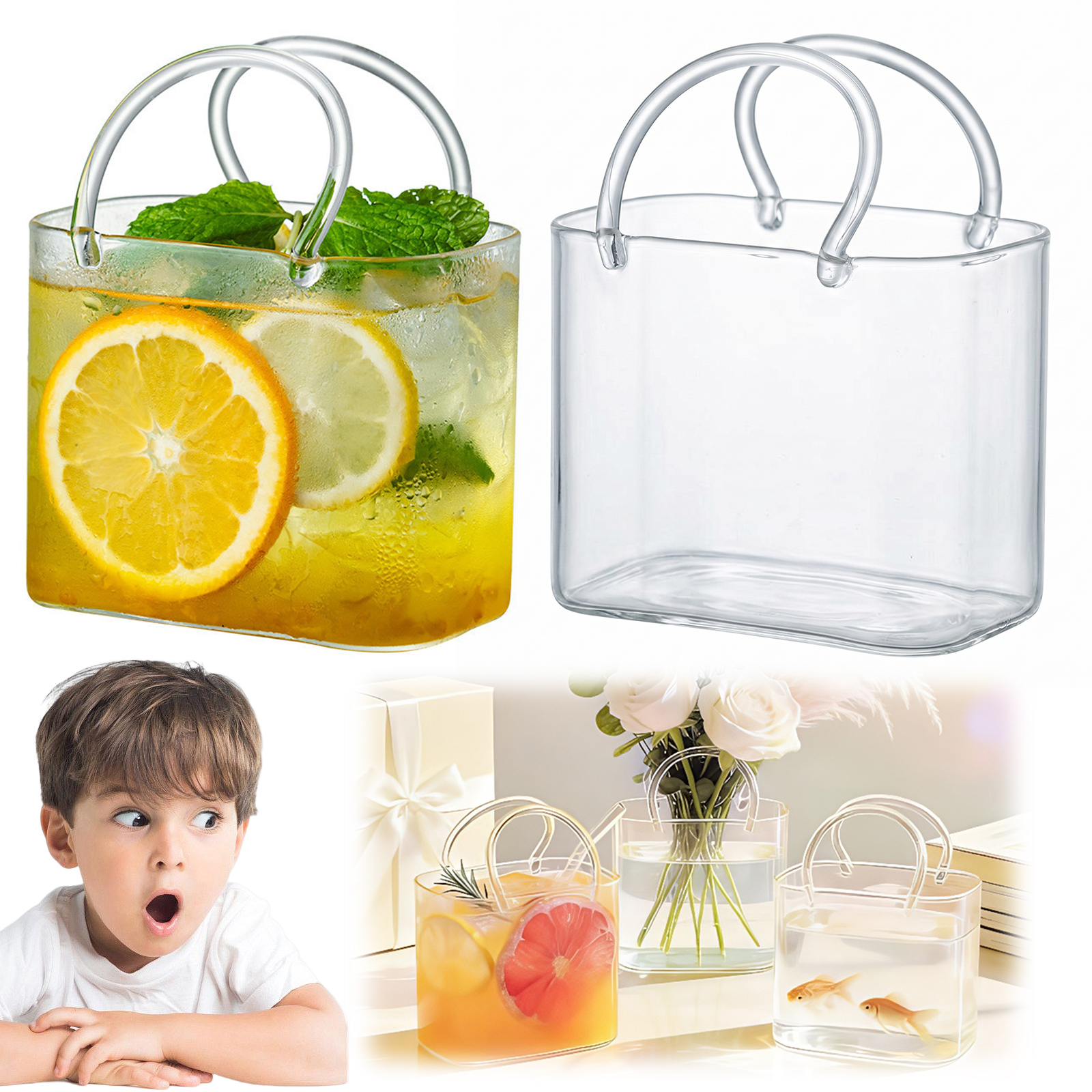 Glass Purse with Glass Straw C - Florist Supply Vases recensione e prezzo