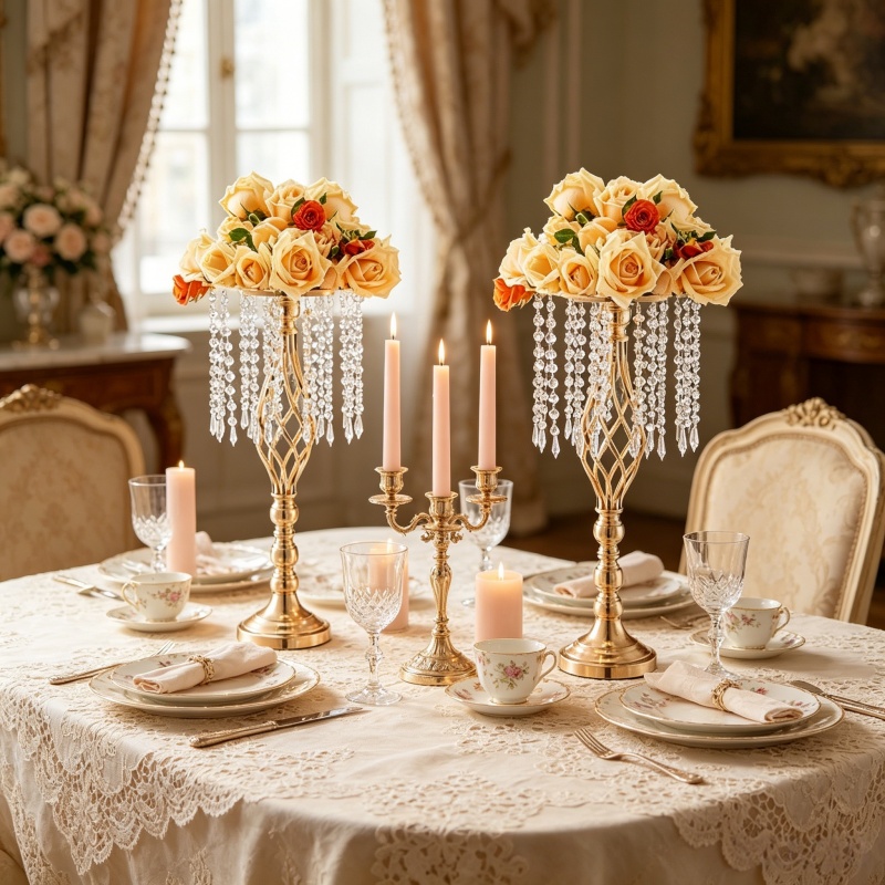 Elegant Tall Gold Crystal Flow - Florist Supply Vases recensione e prezzo