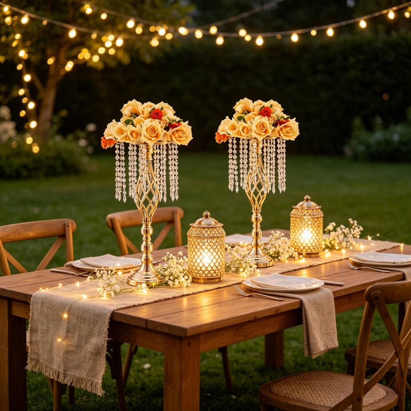 Elegant Tall Gold Crystal Flow - Florist Supply Vases recensione e prezzo