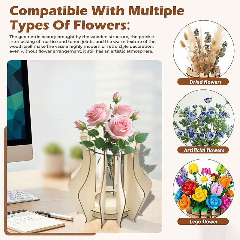 Wooden Puzzle Vase For Bouquet - Florist Supply Vases recensione e prezzo