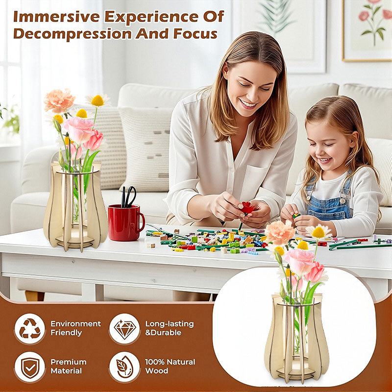 Wooden Puzzle Vase For Bouquet - Florist Supply Vases recensione e prezzo