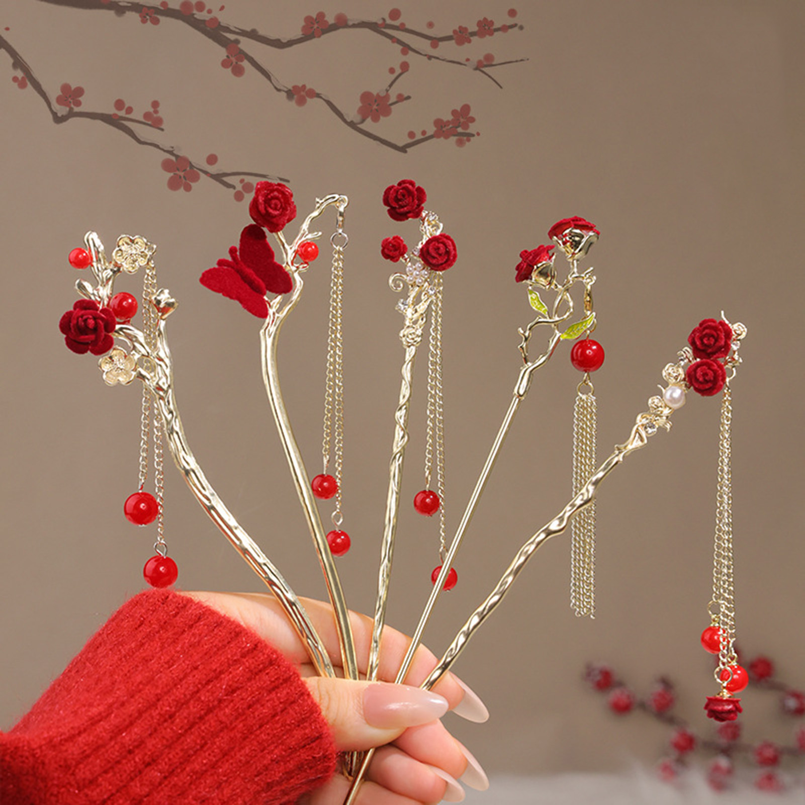 Chinese Style Rose Flower Hair - Supply Florist recensione e prezzo