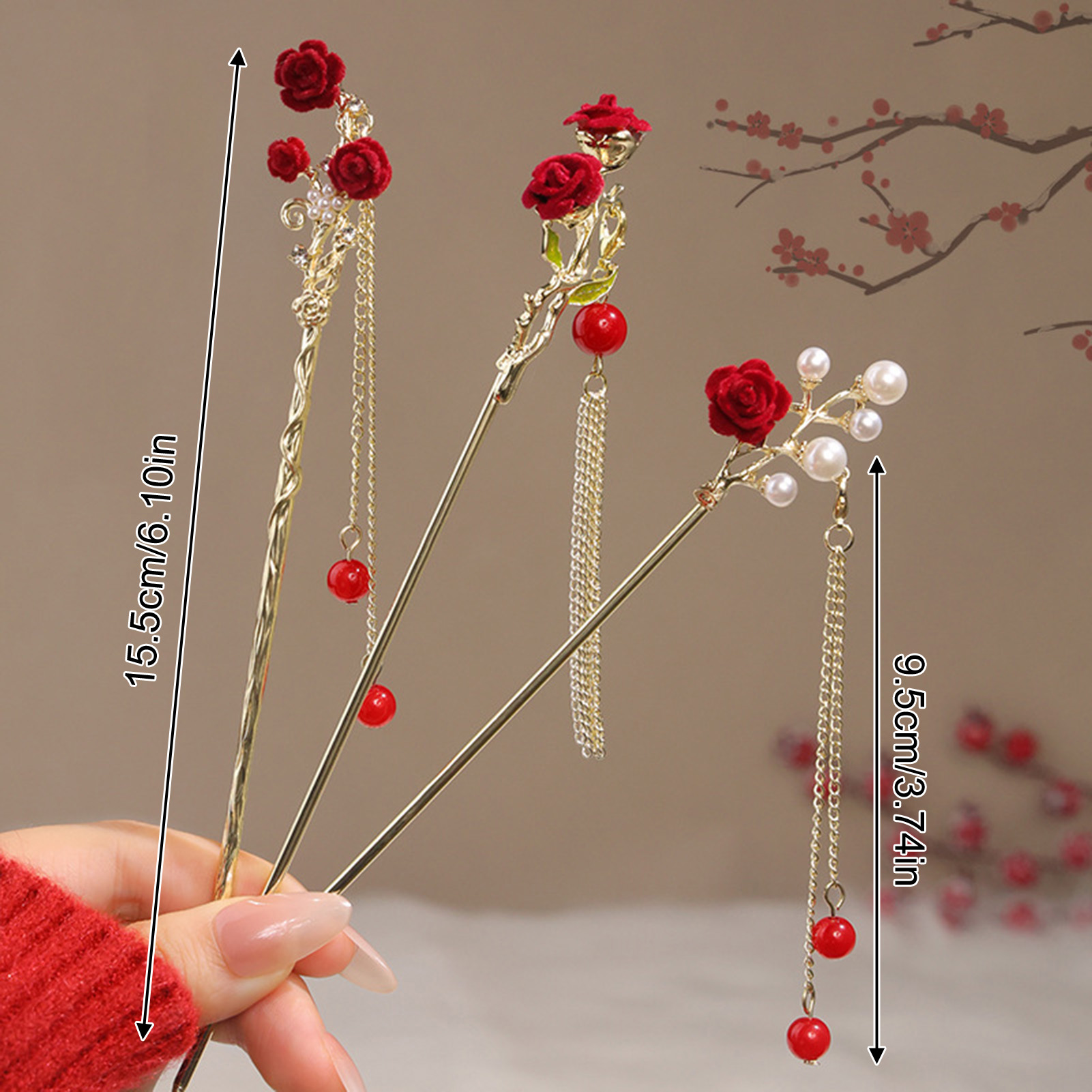Chinese Style Rose Flower Hair - Supply Florist recensione e prezzo