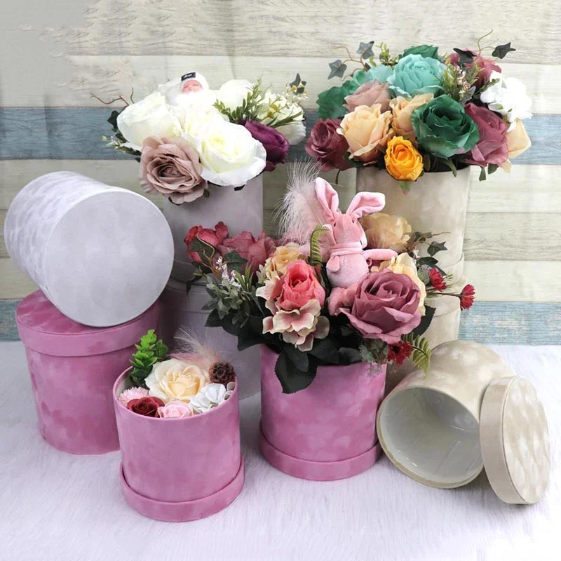 3Pcs/Set Round Shape Velvet Gi - Florist Supply Buckets recensione e prezzo