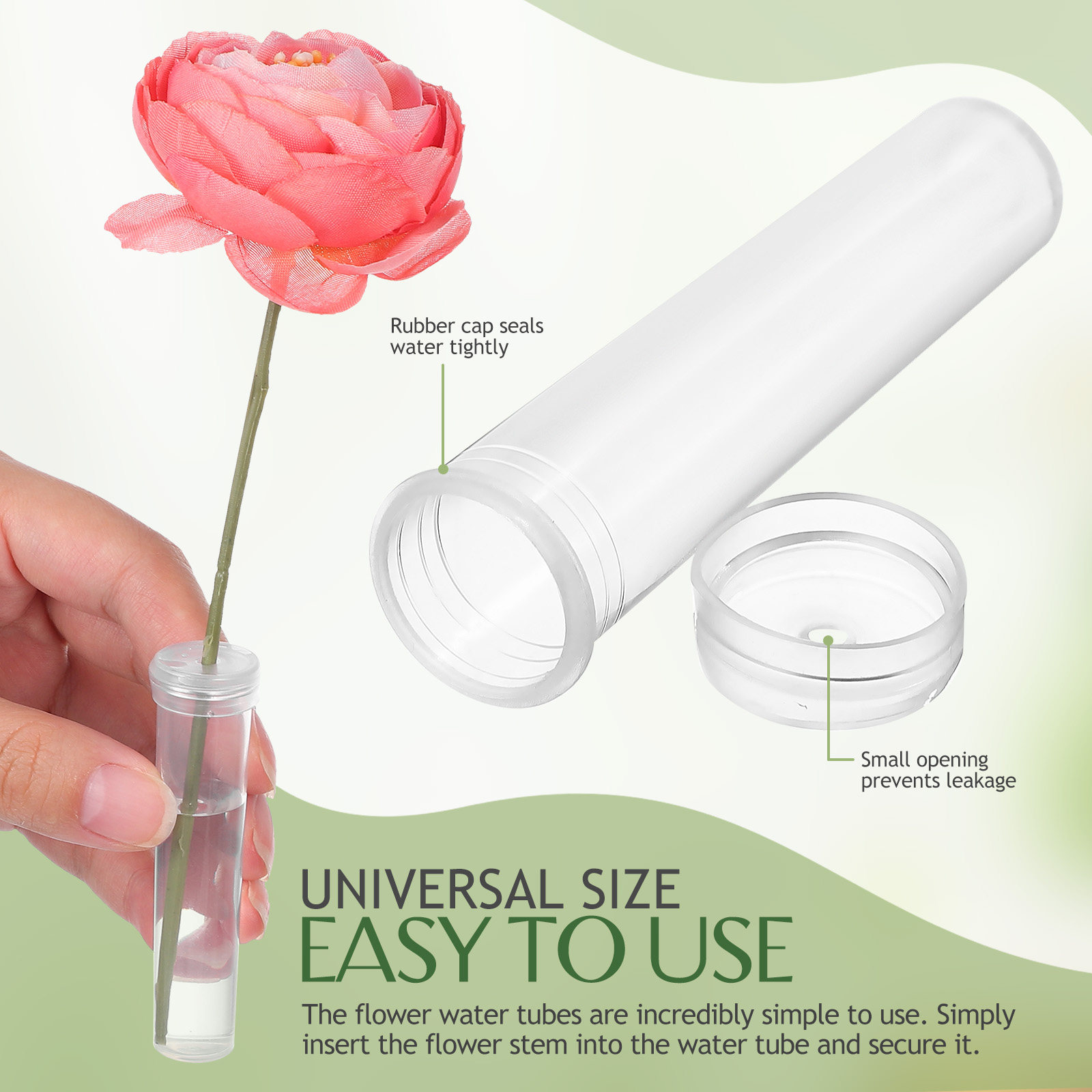 100Pcs Flower Water Tubes Leak - Stem Extender Tube recensione e prezzo