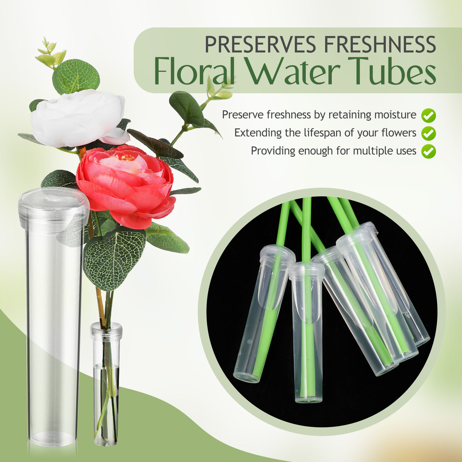 100Pcs Flower Water Tubes Leak - Stem Extender Tube recensione e prezzo