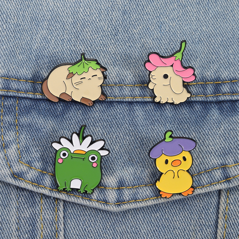 Flowers Leaf Hat Enamel Pins C - Flower Frog Pin recensione e prezzo