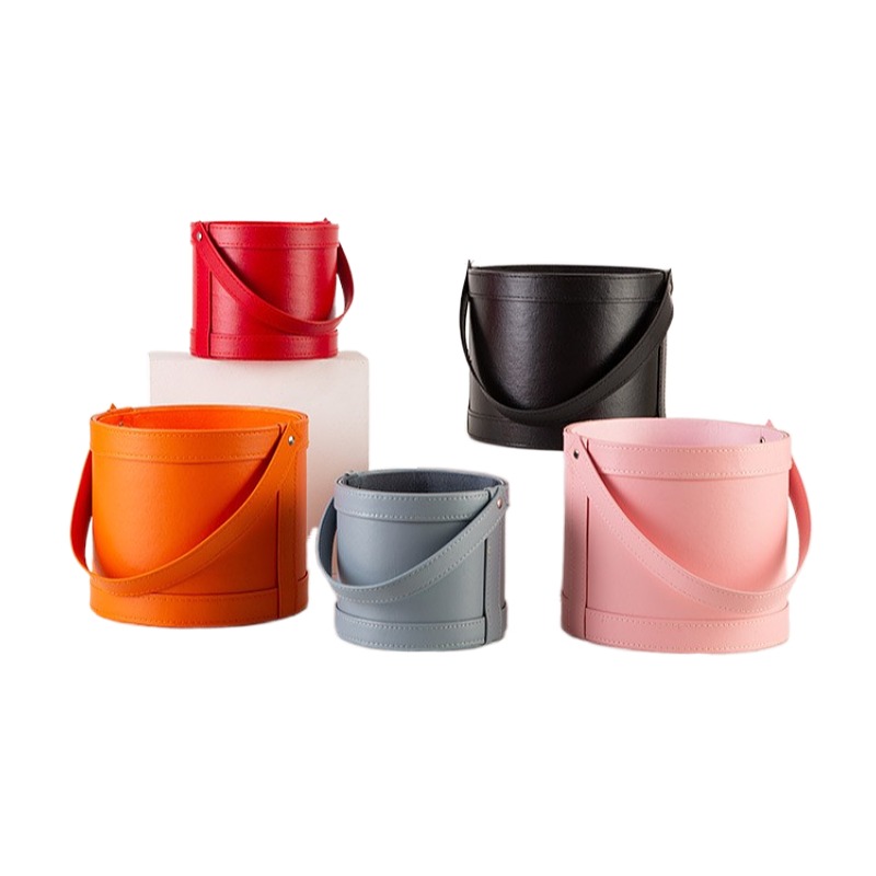 Portable Leather Round Gift Bo - Florist Supply Buckets recensione e prezzo