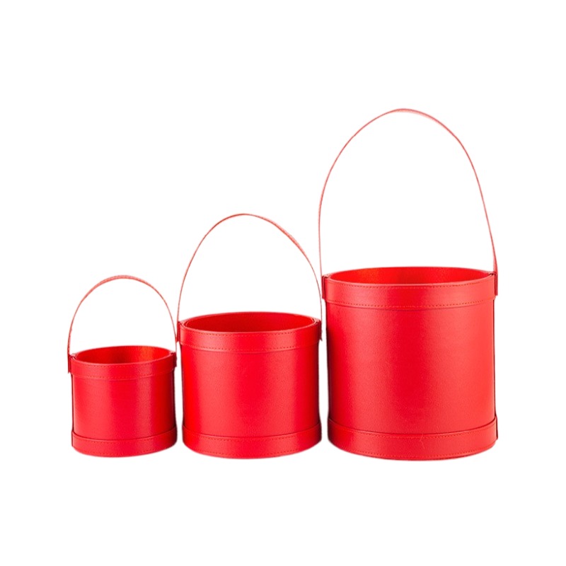 Portable Leather Round Gift Bo - Florist Supply Buckets recensione e prezzo