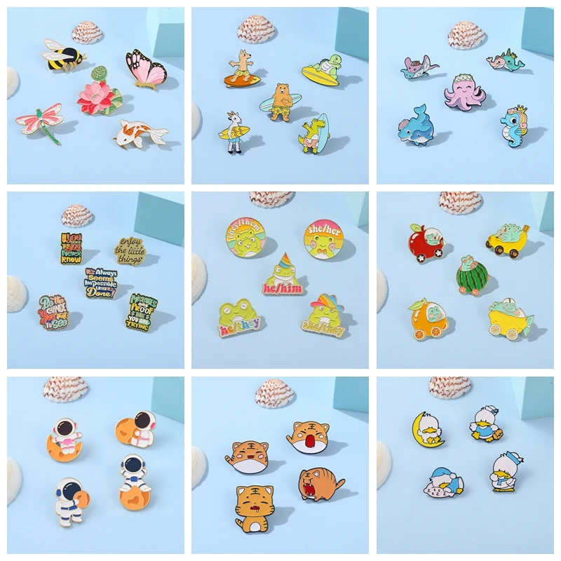 4-5PCS/SET Animal Enamel Pin B - Flower Frog Pin recensione e prezzo