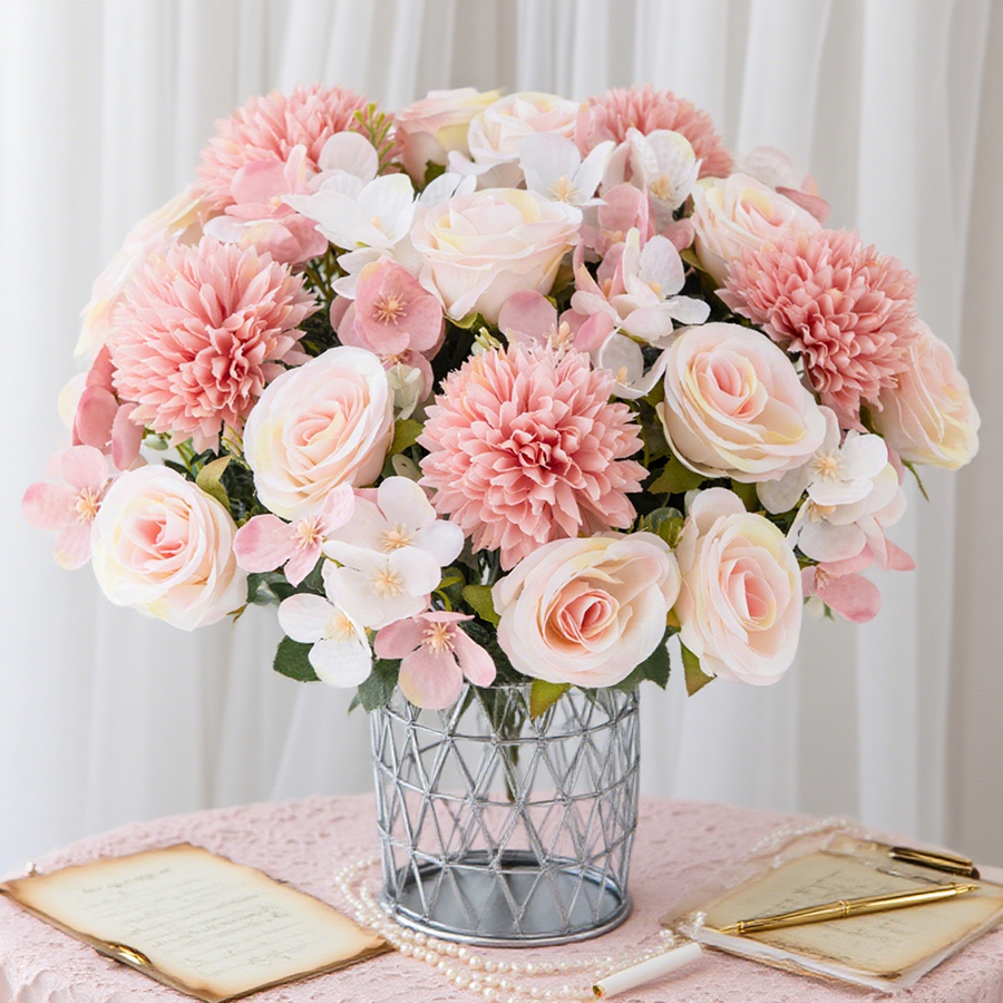 1/4pcs Artificial Flower Rose  - Florist Supply Vases recensione e prezzo